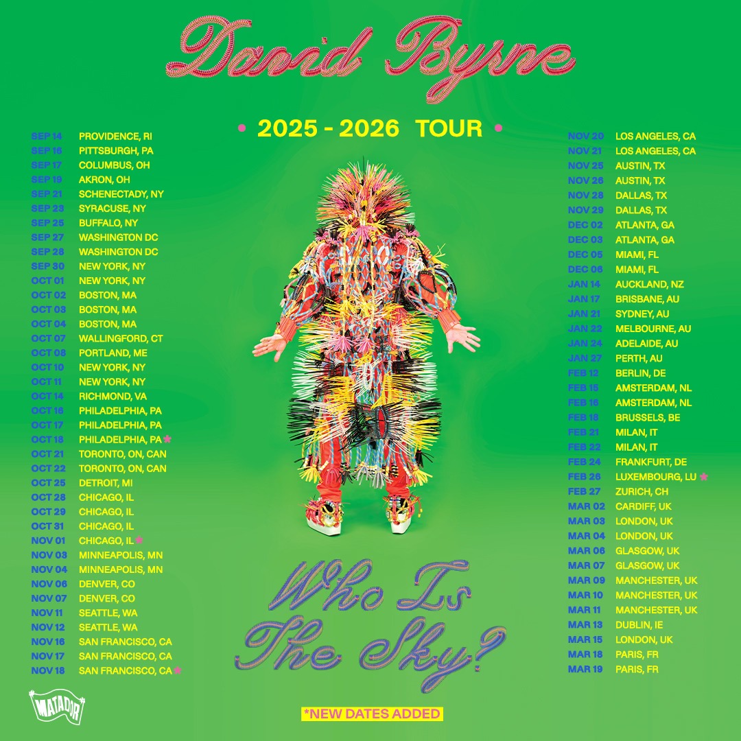 David Byrne Who Is the Sky Tour Poster 2025-2026
